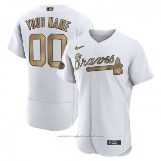 Maglia Baseball Uomo Atlanta Braves Personalizzate 2022 All Star Autentico Bianco