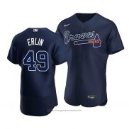 Maglia Baseball Uomo Atlanta Braves Robbie Erlin Autentico Alternato 2020 Blu