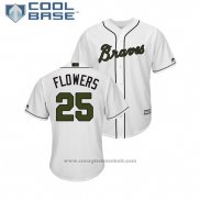 Maglia Baseball Uomo Atlanta Braves Tyler Flowers 2018 Memorial Day Cool Base Bianco