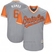 Maglia Baseball Uomo Baltimore Orioles 2017 Little League World Series 6 Jonathan Schoop Grigio