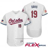 Maglia Baseball Uomo Baltimore Orioles 2017 Stelle E Strisce 19 Chris Davis Bianco Flex Base