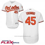 Maglia Baseball Uomo Baltimore Orioles 45 Mark Trumbo Bianco Flex Base