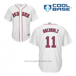 Maglia Baseball Uomo Boston Red Sox 11 Clay Buchholz Bianco Home Cool Base