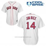 Maglia Baseball Uomo Boston Red Sox 14 Jim Rice Bianco Home Cool Base
