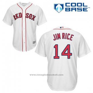 Maglia Baseball Uomo Boston Red Sox 14 Jim Rice Bianco Home Cool Base