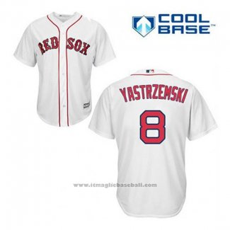 Maglia Baseball Uomo Boston Red Sox 8 Carl Yastrzemski Bianco Home Cool Base