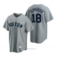 Maglia Baseball Uomo Boston Red Sox Kyle Schwarber Cooperstown Collection Road Grigio
