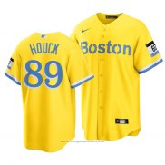 Maglia Baseball Uomo Boston Red Sox Tanner Houck 2021 City Connect Replica Or