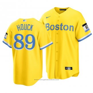 Maglia Baseball Uomo Boston Red Sox Tanner Houck 2021 City Connect Replica Or