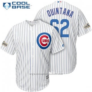 Maglia Baseball Uomo Chicago Cubs 2017 Postseason 62 Jose Quintana Bianco Cool Base