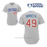 Maglia Baseball Uomo Chicago Cubs 49 Jake Arrieta Grigio Cool Base