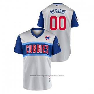 Maglia Baseball Uomo Chicago Cubs Personalizzate 2019 Little League Classic Nickname Replica Grigio