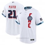 Maglia Baseball Uomo Chicago Cubs Personalizzate 2021 All Star Replica Bianco