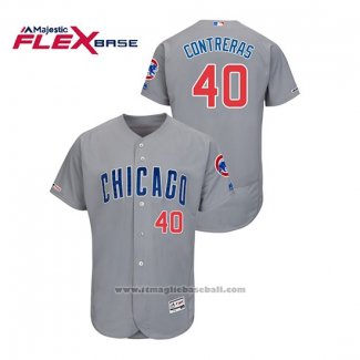 Maglia Baseball Uomo Chicago Cubs Willson Contreras Flex Base Grigio