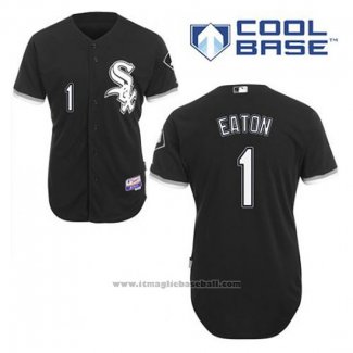 Maglia Baseball Uomo Chicago White Sox 1 Adam Eaton Nero Alternato Cool Base