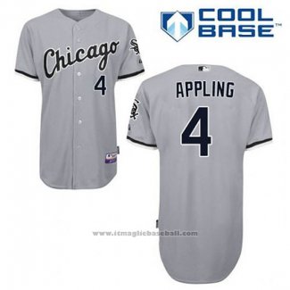 Maglia Baseball Uomo Chicago White Sox Luke Appling 4 Grigio Cool Base