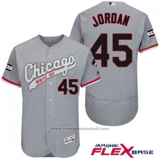 Maglia Baseball Uomo Chicago White Sox Michael Jordan 45 Flex Base Grigio