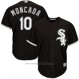 Maglia Baseball Uomo Chicago White Sox Yoan Moncada 10 Nero Replica Giocatore