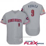 Maglia Baseball Uomo Cincinnati Reds 2017 Stelle E Strisce 9 Jose Peraza Grigio Flex Base