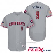 Maglia Baseball Uomo Cincinnati Reds 2017 Stelle E Strisce 9 Jose Peraza Grigio Flex Base