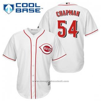 Maglia Baseball Uomo Cincinnati Reds Aroldis Chapman 54 Bianco Home Cool Base