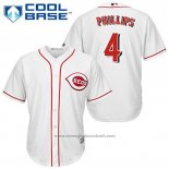 Maglia Baseball Uomo Cincinnati Reds Brandon Phillips 4 Bianco Home Cool Base