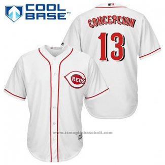 Maglia Baseball Uomo Cincinnati Reds Dave Concepcion 13 Bianco Home Cool Base