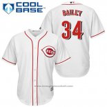 Maglia Baseball Uomo Cincinnati Reds Homer Bailey 34 Bianco Home Cool Base