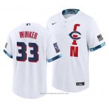 Maglia Baseball Uomo Cincinnati Reds Jesse Winker 2021 All Star Replica Bianco