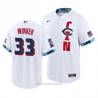 Maglia Baseball Uomo Cincinnati Reds Jesse Winker 2021 All Star Replica Bianco