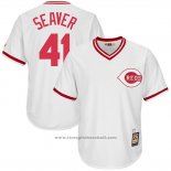 Maglia Baseball Uomo Cincinnati Reds Mensrojos 41 Tom Seaver Bianco Cooperstown Collection