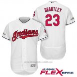 Maglia Baseball Uomo Cleveland Indians 2017 Postseason Michael Brantley Bianco Flex Base