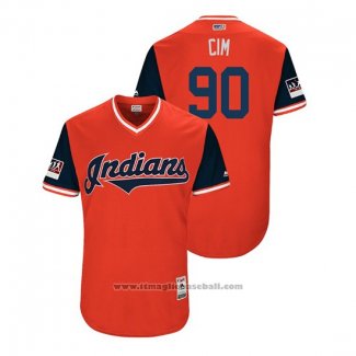 Maglia Baseball Uomo Cleveland Indians Adam Cimber 2018 LLWS Players Weekend Cim Rosso