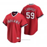 Maglia Baseball Uomo Cleveland Indians Carlos Carrasco Cooperstown Collection Road Rosso