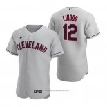 Maglia Baseball Uomo Cleveland Indians Francisco Lindor Autentico 2020 Road Grigio