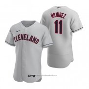 Maglia Baseball Uomo Cleveland Indians Jose Ramirez Autentico 2020 Road Grigio