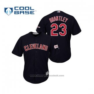 Maglia Baseball Uomo Cleveland Indians Michael Brantley 2019 All Star Patch Cool Base Blu