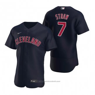 Maglia Baseball Uomo Cleveland Indians Myles Straw Autentico Alternato Blu