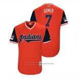 Maglia Baseball Uomo Cleveland Indians Yan Gomes 2018 LLWS Players Weekend Gomer Rosso