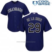 Maglia Baseball Uomo Colorado Jorge De La Rosa 29 Viola Cool Base