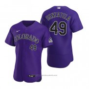 Maglia Baseball Uomo Colorado Rockies Antonio Senzatela Autentico 2020 Alternato Viola