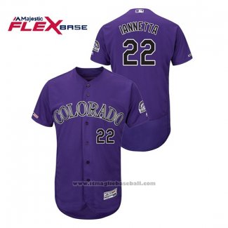 Maglia Baseball Uomo Colorado Rockies Chris Iannetta Autentico Collection Flex Base Viola