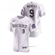 Maglia Baseball Uomo Colorado Rockies Daniel Murphy Authentic Bianco