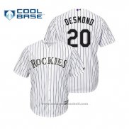 Maglia Baseball Uomo Colorado Rockies Ian Desmond Cool Base Home Bianco