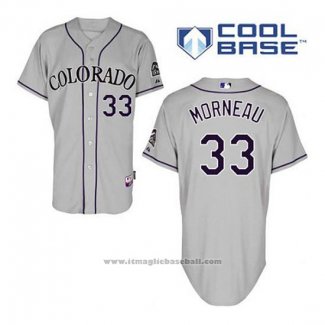 Maglia Baseball Uomo Colorado Rockies Justin Morneau 33 Grigio Cool Base