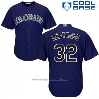 Maglia Baseball Uomo Colorado Rockies Tyler Chatwood 32 Viola Cool Base