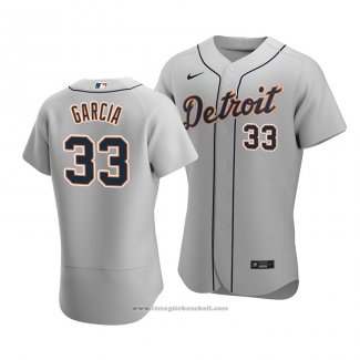 Maglia Baseball Uomo Detroit Tigers Bryan Garcia Autentico Road Grigio