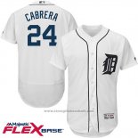 Maglia Baseball Uomo Detroit Tigers Miguel Cabrera 24 Bianco Flex Base Autentico Collection Giocatore