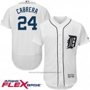 Maglia Baseball Uomo Detroit Tigers Miguel Cabrera 24 Bianco Flex Base Autentico Collection Giocatore