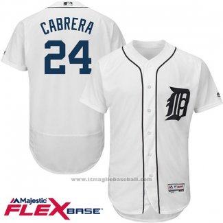 Maglia Baseball Uomo Detroit Tigers Miguel Cabrera 24 Bianco Flex Base Autentico Collection Giocatore